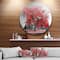 Designart - Big Red Tree on Foggy Day' Landscape Round Circle Metal Wall Art